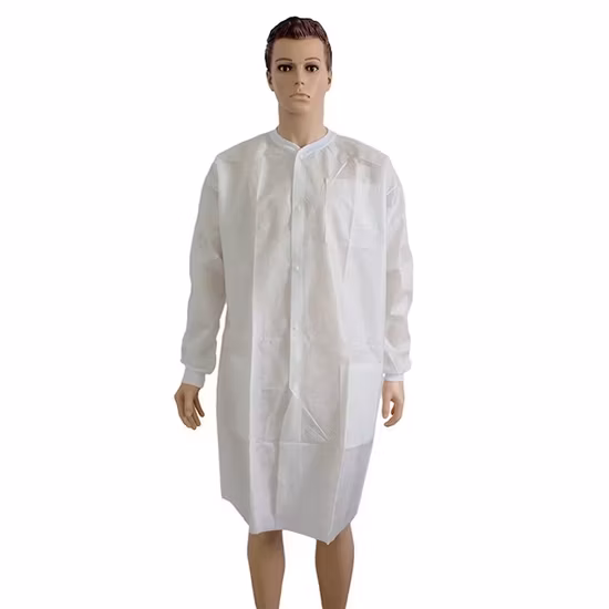 Good Protective Lab Coat Disposable Workwear Uniform with Hook and Loop fastener