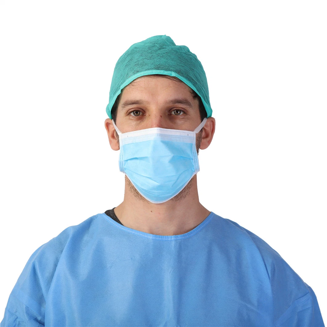 Surgical/Medical/Hospital/Scrub/Work/Snood/SMS Nonwoven Disposable PP Cap for Doctor/Surgeon/Nurse/Worker with Tie