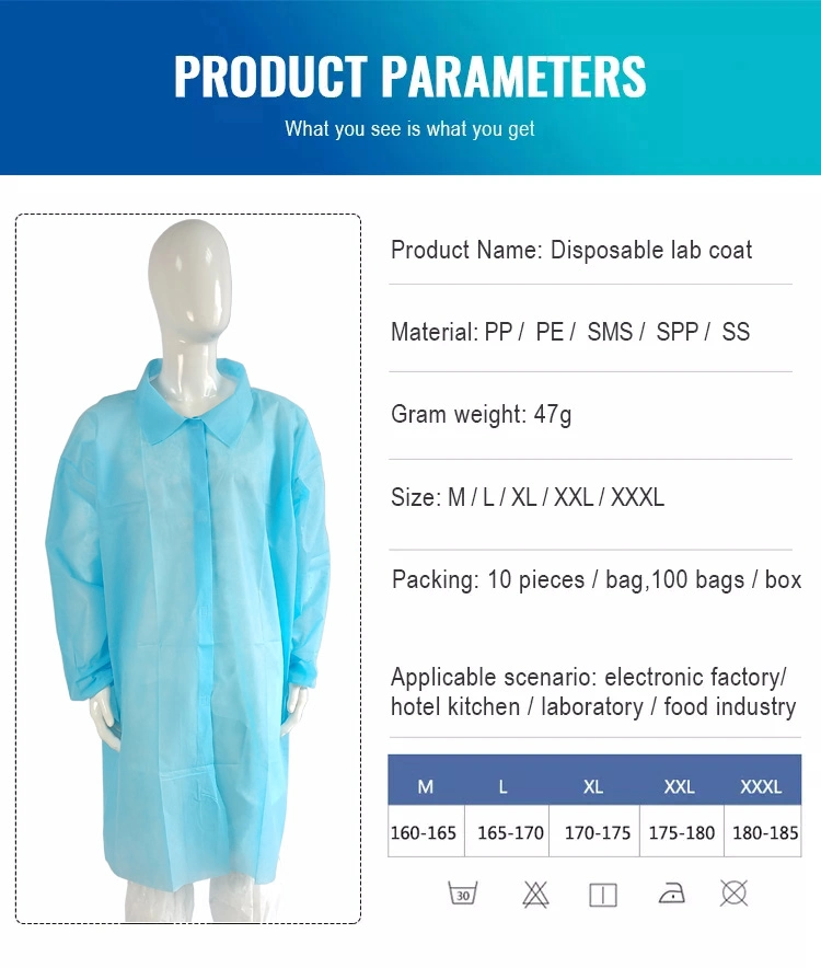 Disposable Lab Coat SMS Lab Coat Waterproof Lab Coat