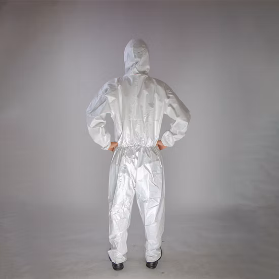Wholesale PPE Disposable Type 3/4 Chemical Liquid Coverall with Hood Protective Suit Coverall Overall Disposable Coverall Protection Clothes Chemical Protective