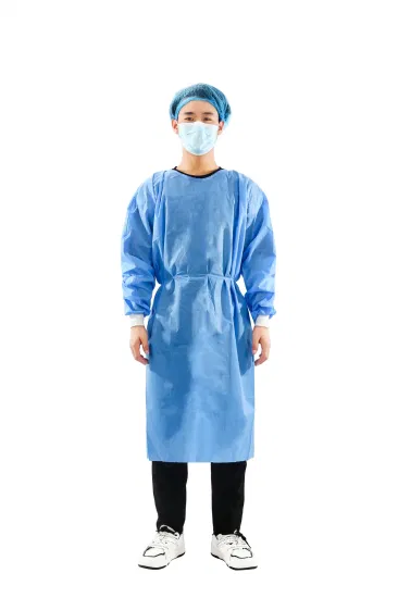 Disposable Medical Use CPE Protection Gown with Thumb Loops