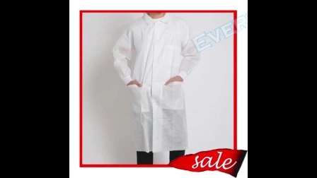 Polypropylene/Nonwoven/PP/SMS/Medical/Surgical/Standard Impervious Protective Visitor Lab Coat Jacket Protective Disposable Lab Coat Dust Coat for Laboratory