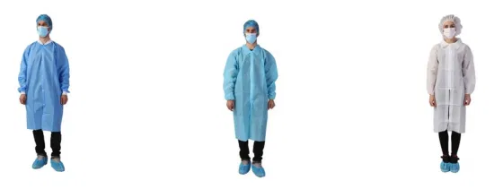 Non Woven PP Gown Disposable Lab Coat Disposable Laboratory Coats Sterile, Non Sterile AAMI Level 2 Disposable Work Wear Clothing