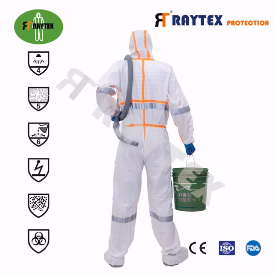 Custom Unisex Disposable Medical Non Woven Working Safety Coverall Full Body Protection Clothing PPE Suit in Stock